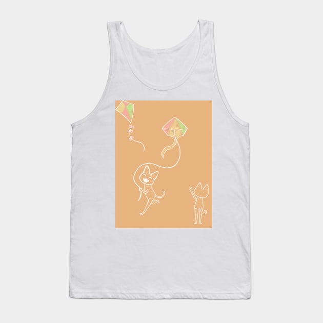 Kite cat pattern Tank Top by bitingnclawing